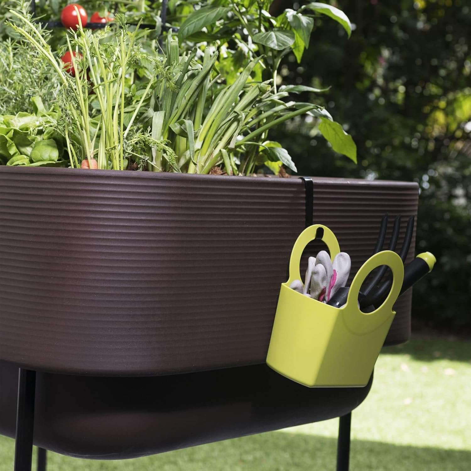 TruDrop Nest Self-Watering Raised Garden-Bed, Elevated Planter Box for Edible Gardening, Tomatoes, Herbs Planter -18" x 36" (Bark)