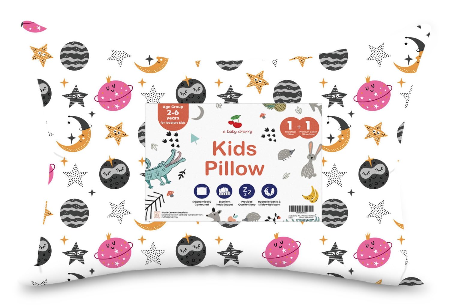 a baby cherry Kids Pillow – 12x18” Kids Pillow with 1 Pillowcase, Soft Pillows for Kids, Perfect Toddler Pillow for Sleeping (2Yr to 6 Yr) Kids Pillow for Boys & Girls
