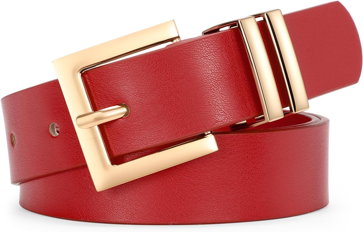 Women's Leather Belt for Jeans Pants Dresses Fashion Ladies Belt Square Gold/Silver Buckle Waist Belt for Women