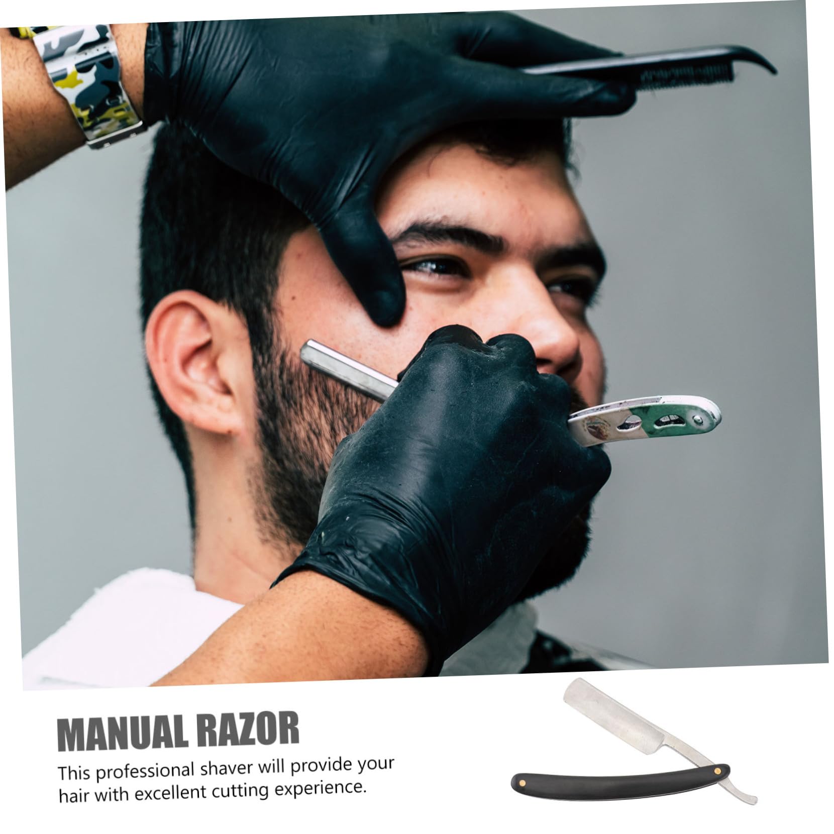 Vaguelly Vintage Manual Shaver for Men Thin Beard Razor Safe Barber Tool Smooth Cutting