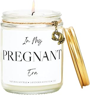 in My Pregnant Era Candle - 9 oz Candle Lavender Scent, Natural Wax with 45 Hour, Best Pregnancy Gift for Mothers Day, New Mom Gifts for Women