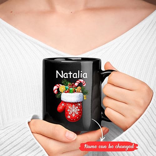 Vista 63 de Taza de café de Navidad personalizada con muñeco de nieve, taza de cerámica de Navidad, taza de Navidad personalizada con nombre, taza de Navidad