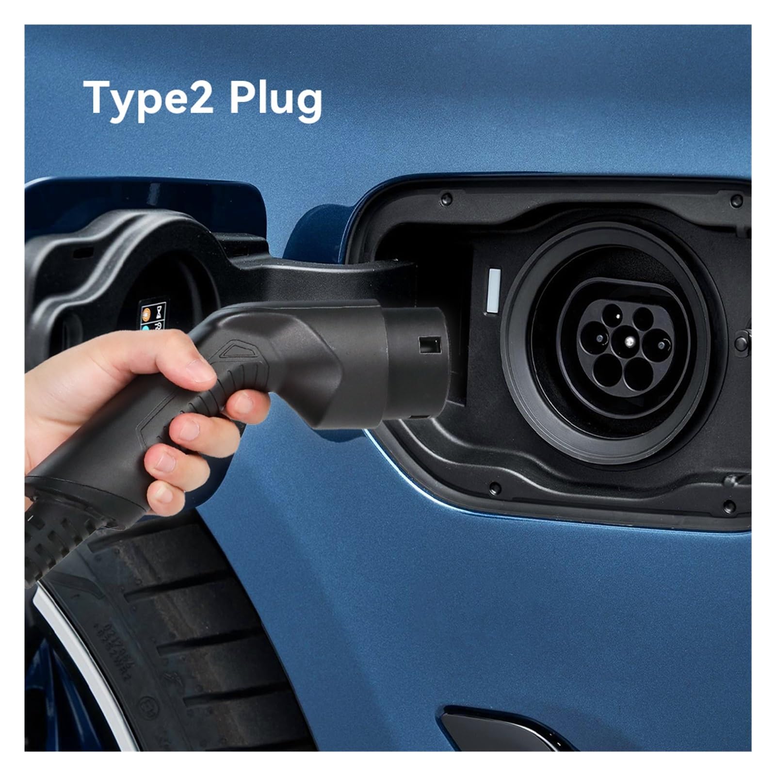 Cargador De Coche EV 32A EVSE Caja Pared Estación Terminal Carga Eléctrico 7kw Tipo 2 Cable Monofásico 6M Recarga Segura(7KW Cable App)