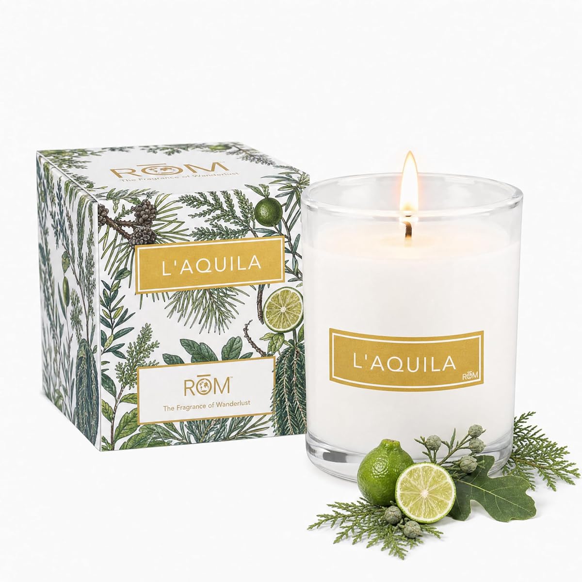 L’Aquila Luxury Scented Candle – Natural Plant Based Wax, 9oz – Bergamot, Fig, Cypress & Amber - Long Lasting 60 Hour Burn – Non-Toxic, Hand-Poured in USA for Home