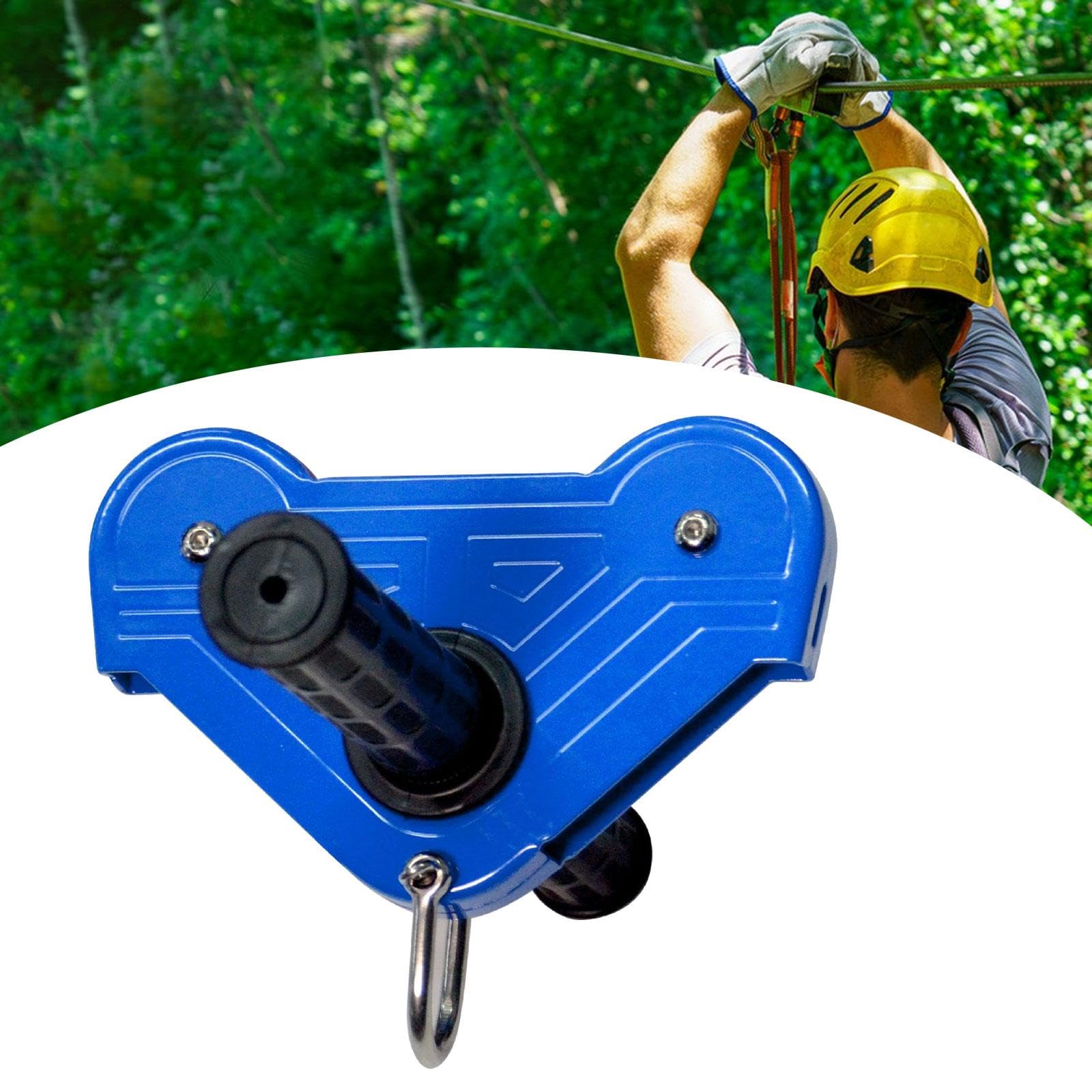 Tyrolienne pour enfants - Fournitures d'équipement - Accessoires de fermeture éclair - Poignée en câble métallique - Poulie d'extérieur pour cadeau de camping, jardin, cabane dans les arbres