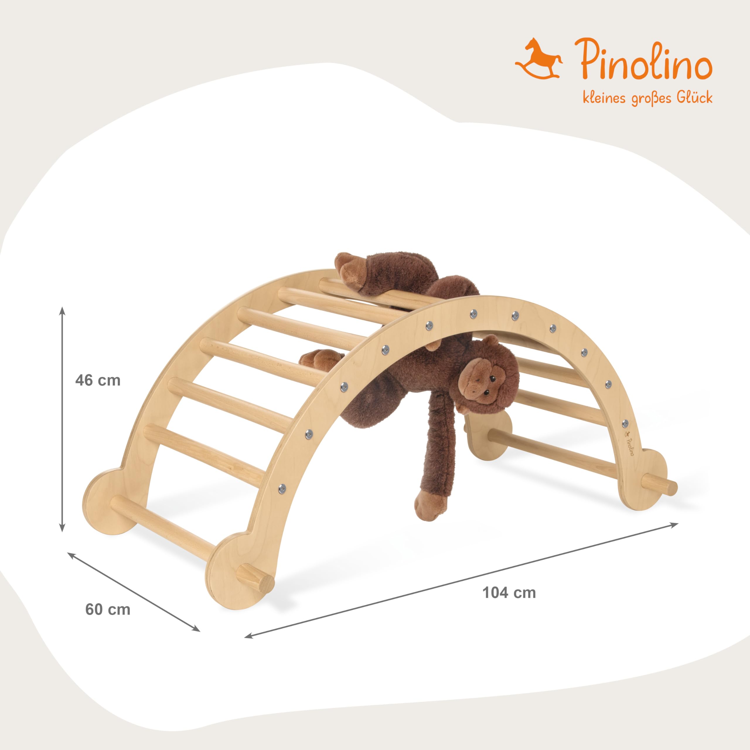 PINOLINO Kari Kletterbogen & Wippe, 2-in-1 Kinder Spielgerät, sicher & stabil, Für Kinder ab 2 Jahren, 104x60x46 cm, Belastbar bis 50kg