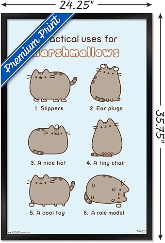 Miniatura 3 de Trends International Pusheen - Póster de pared de malvavisco, 22.375 x 34 pulgadas, versión enmarcada negra