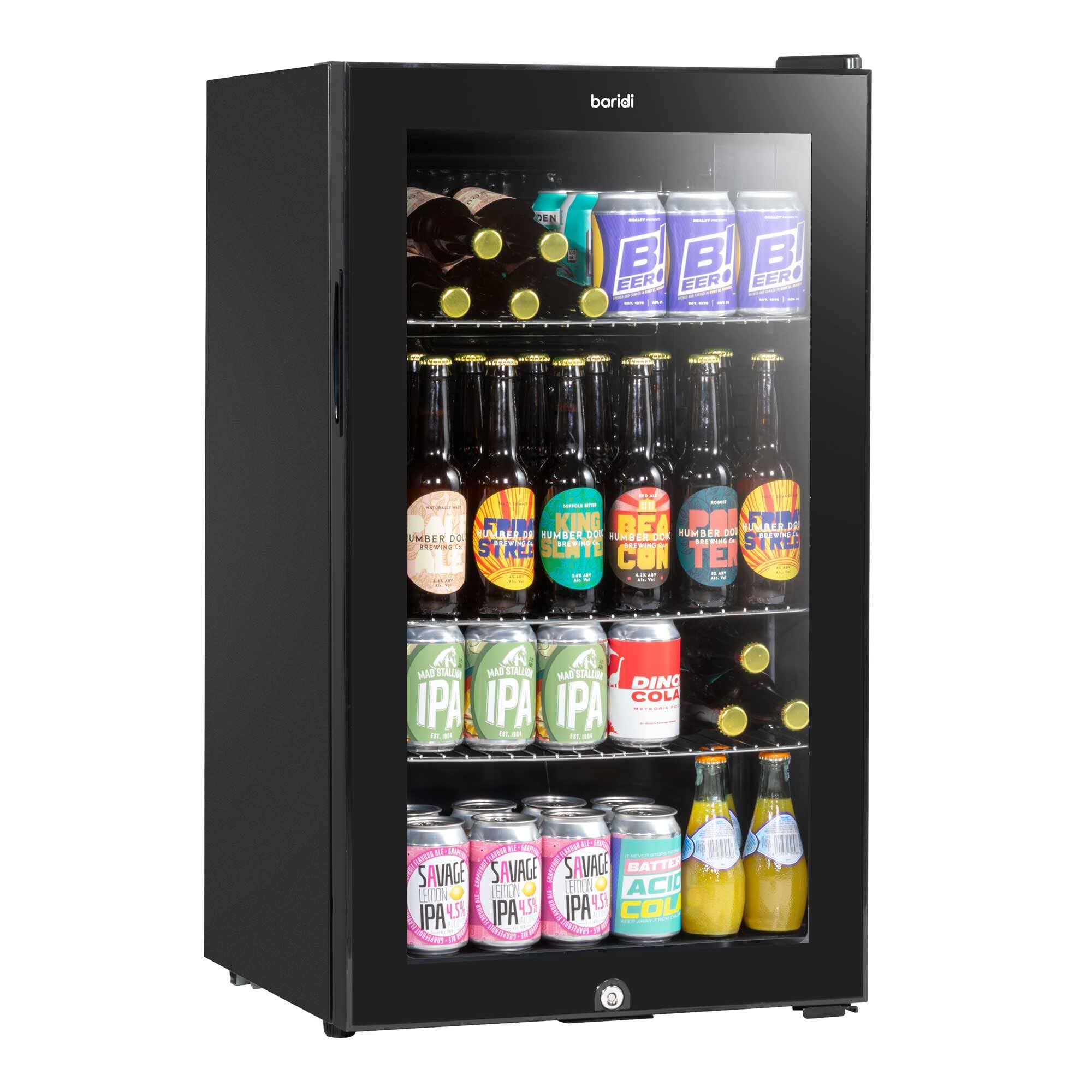 Dellonda Baridi 85L Under Counter Drinks/Beer & Wine Cooler Fridge with Light, Black - DH13