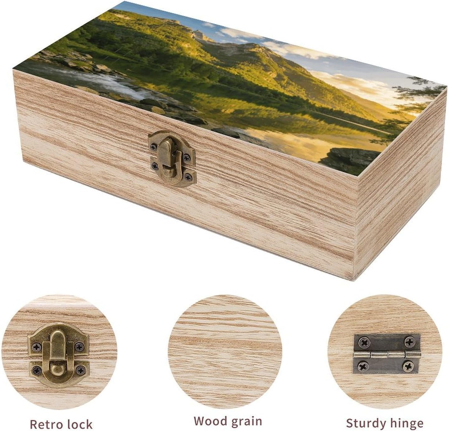Sunset over The Mountain Range Wood Box Rectangular Organizer Box image 3