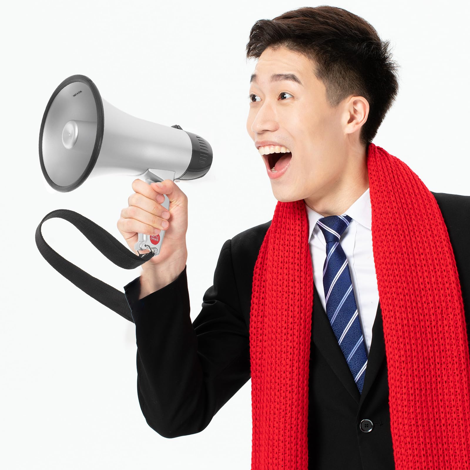 Toyvian Megafono Bullhorn Portatile per Cheer Volume Potente e Comunicazione Chiara in ABS Argento, per Uso Quotidiano e Feste 25w di Potenza