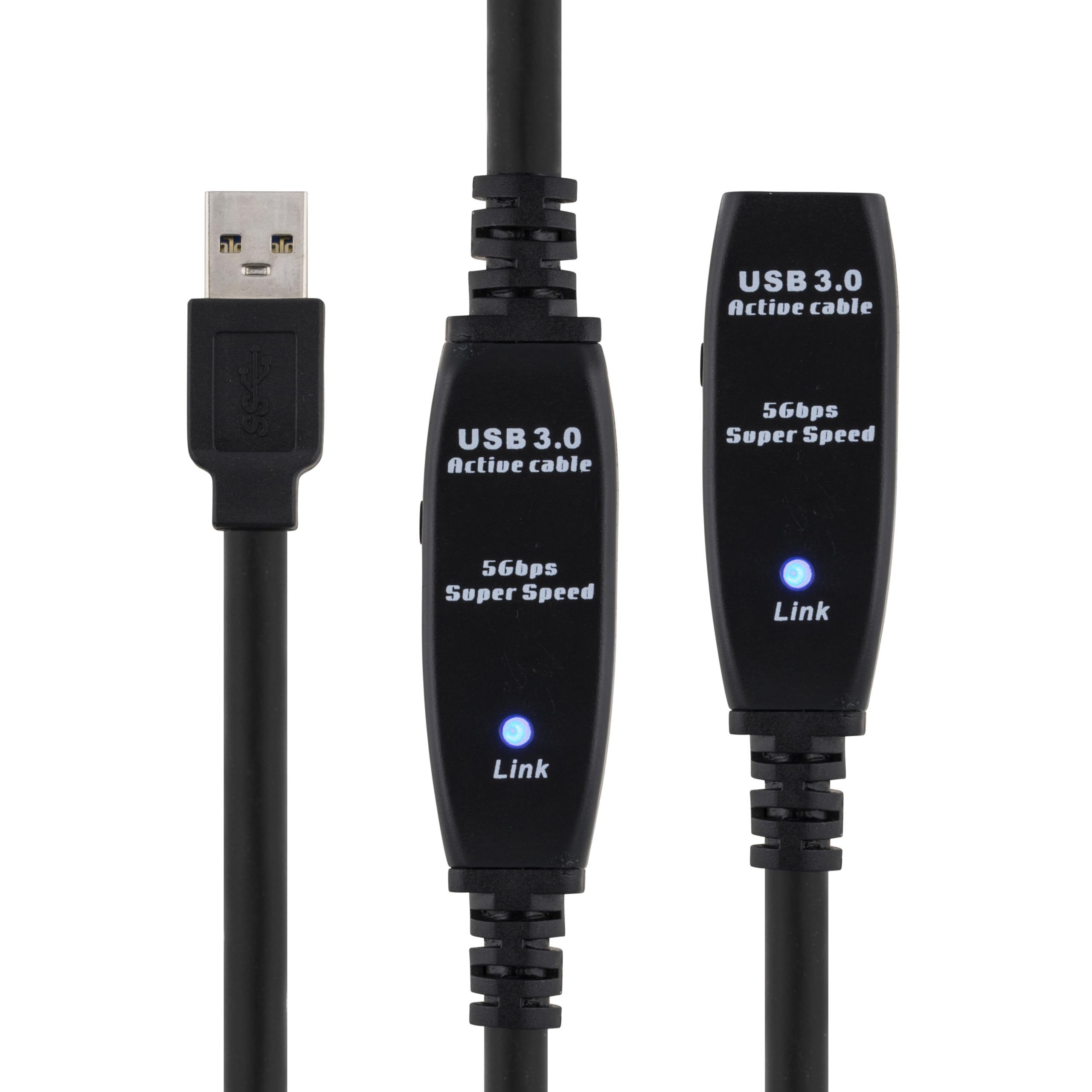 DELTACO USB3-1008 cavo USB 15 m USB 3.2 Gen 1 (3.1 Gen 1) USB A Nero