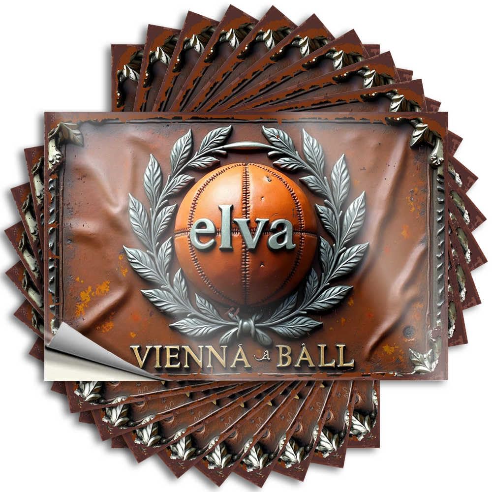 Fzfn Boys Colour Lettering Sticker Country Decorations For Home Winter Core Laptop Elva Vienna Ball: A Timeless Emblem Of Excellence - Scratch Resistant Stickers(12X18cm)