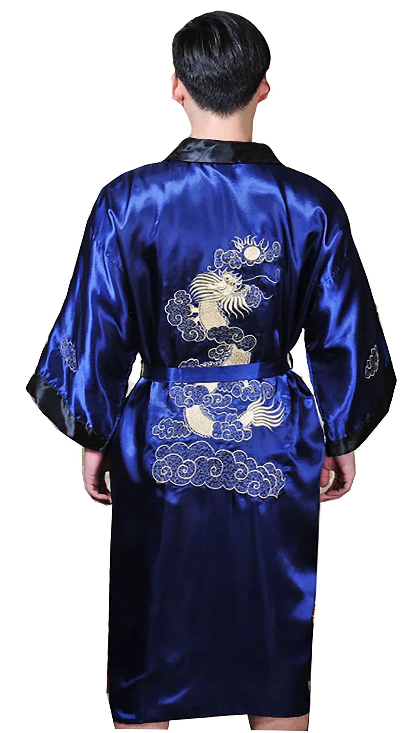 GFM Robe de chambre ou kimono motif dragon chinois pour homme ou unisexe