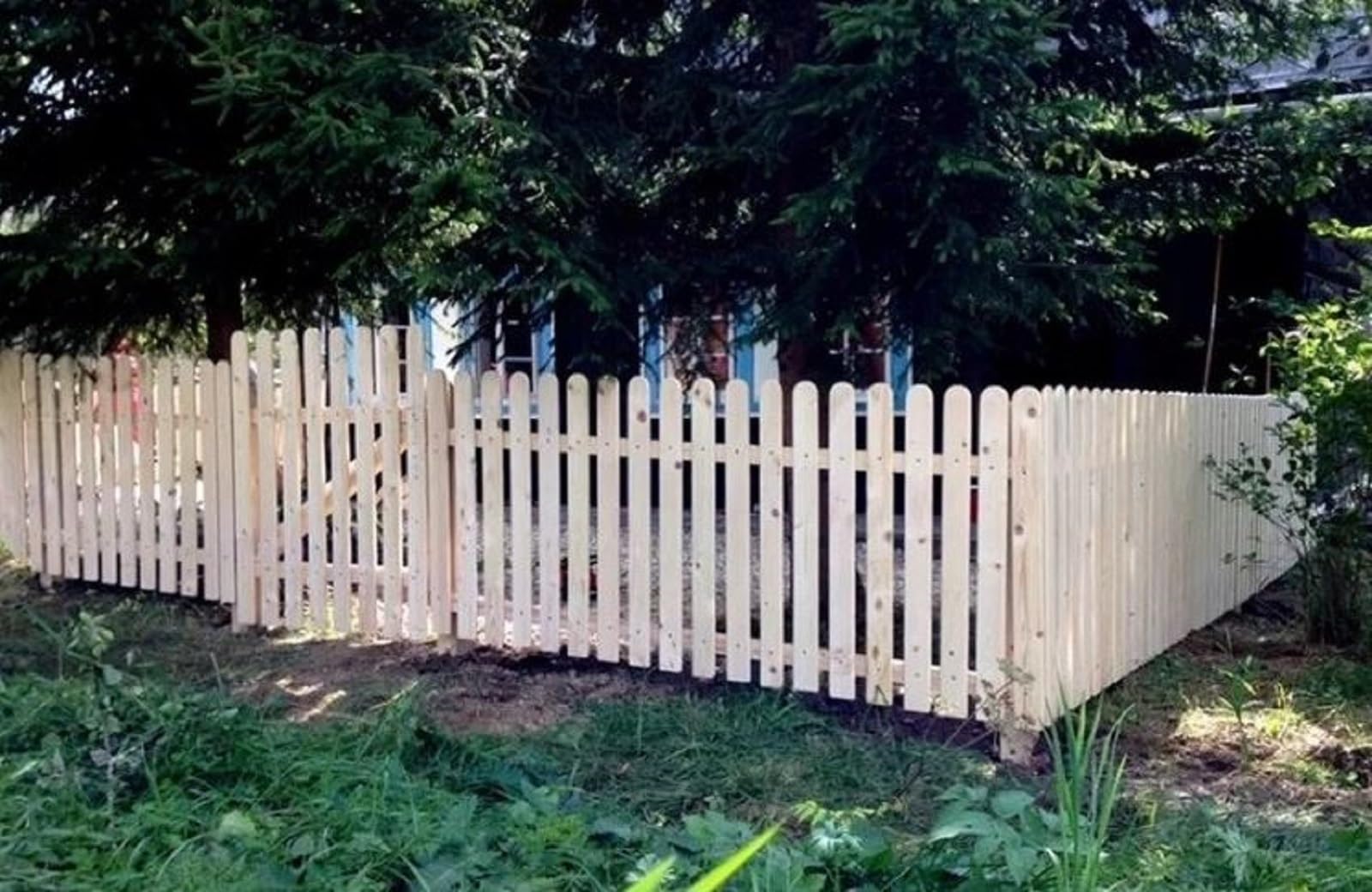 QLS 30 pezzi Assi per staccionata 120 cm in legno grezzo di pino e abete per recinzione da giardino