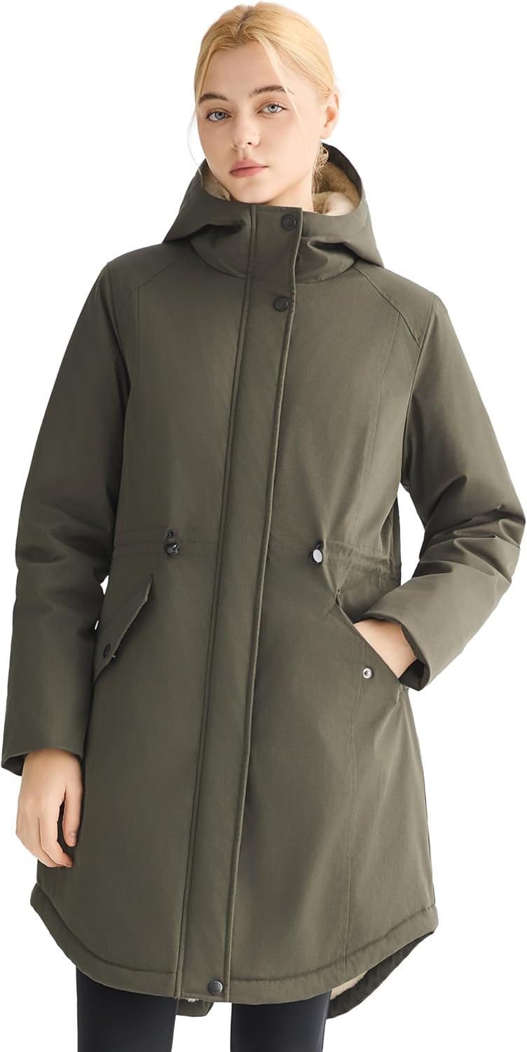 Orolay CHIIONE Winter Coat for Women Thicken Fleece Lined Parka Waterproof Long Warm Puffer Jacket Hooded with Pockets