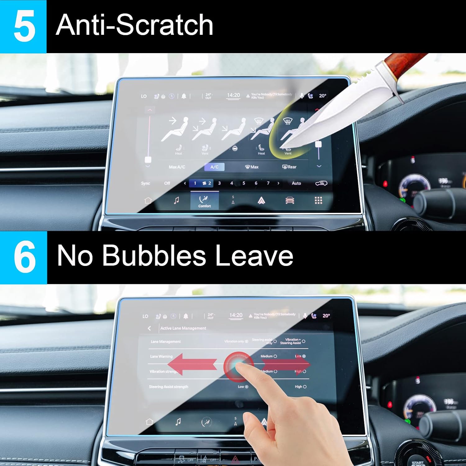 TTCR-II Compatible With Jeep Compass Screen Protector 2022-2023, Tempered Glass Protective Film For 2022-2023 Compass Touchscreen 10.1-Inch, For Compass Red Edition/High Altitude/Latitude Lux/Limited/Traihawk