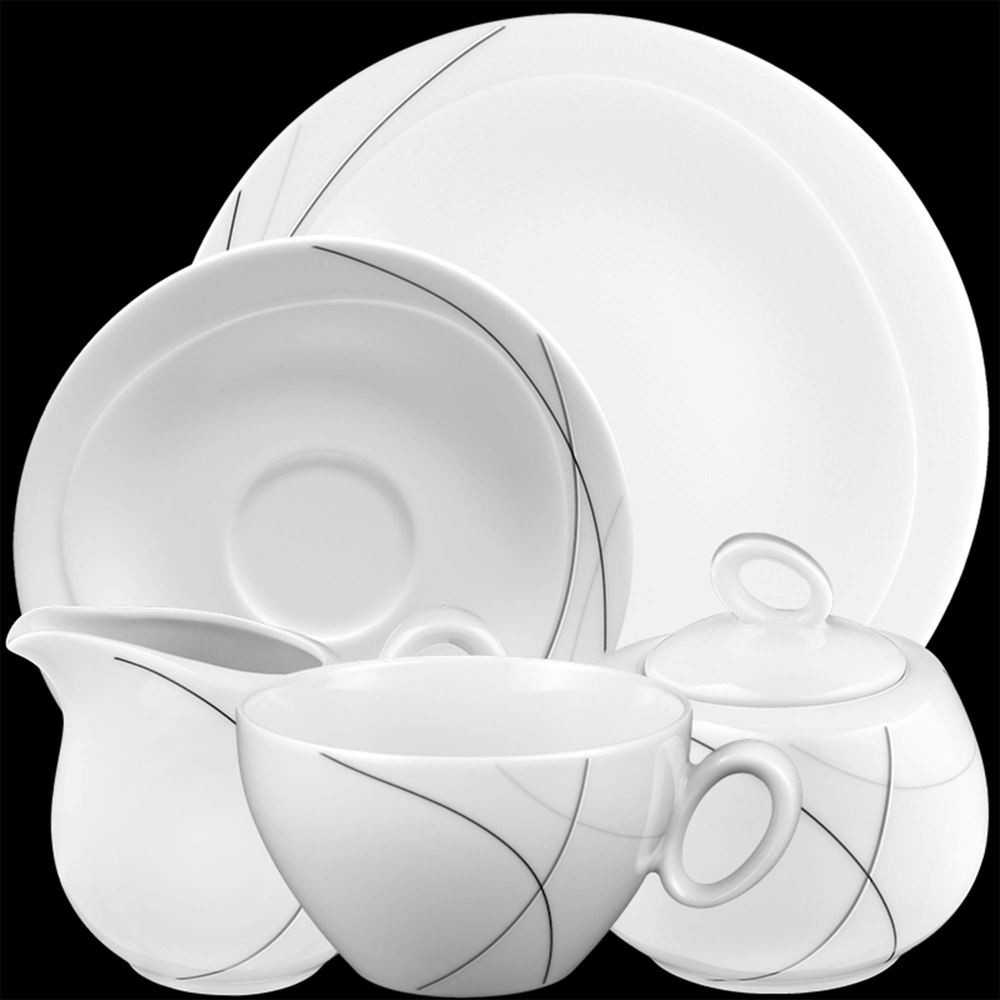 Seltmann Weiden [DL] Trio Kaffeeservice 20-teilig T rund mit Relief Highline [SET20] [RAB] [SP] UVP: 305,10"