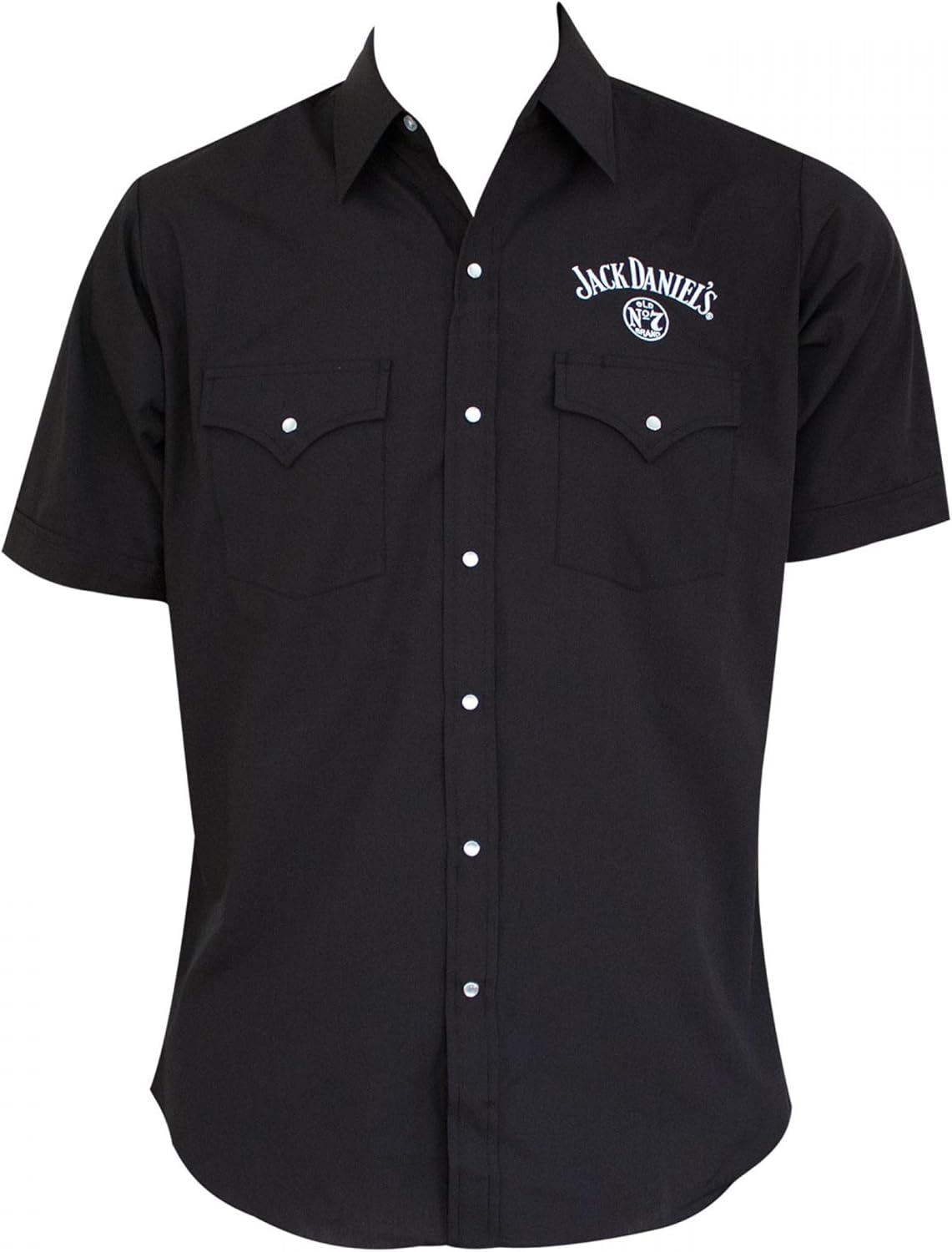 Jack Daniels Mens Black Button-Down Shirt
