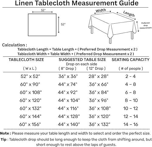 Miniatura 3 de Solino Home Mantel redondo de lino de 60 pulgadas, 100 % lino puro, diseño a rayas Capri, color azul marino y blanco, para primavera, verano,