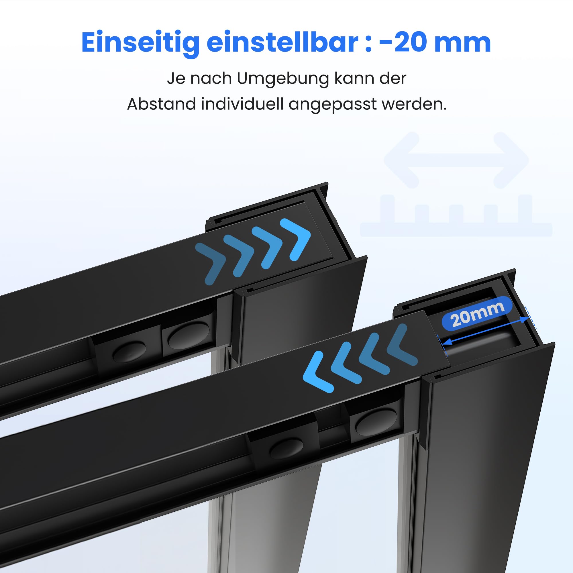 SONNI Duschkabine Duschschiebetür Matt-Schwarz, Verschiedene Größen 100/110/120 cm, ESG Klarglas Dusche Nischentür Einzelschiebetür, Glasschiebetür 110x185 cm