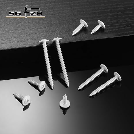 #8 x 1 Inch Wood Screw 175Pcs White Alloy Steel Standard Thread Phillips Truss Head Fast Self Tapping