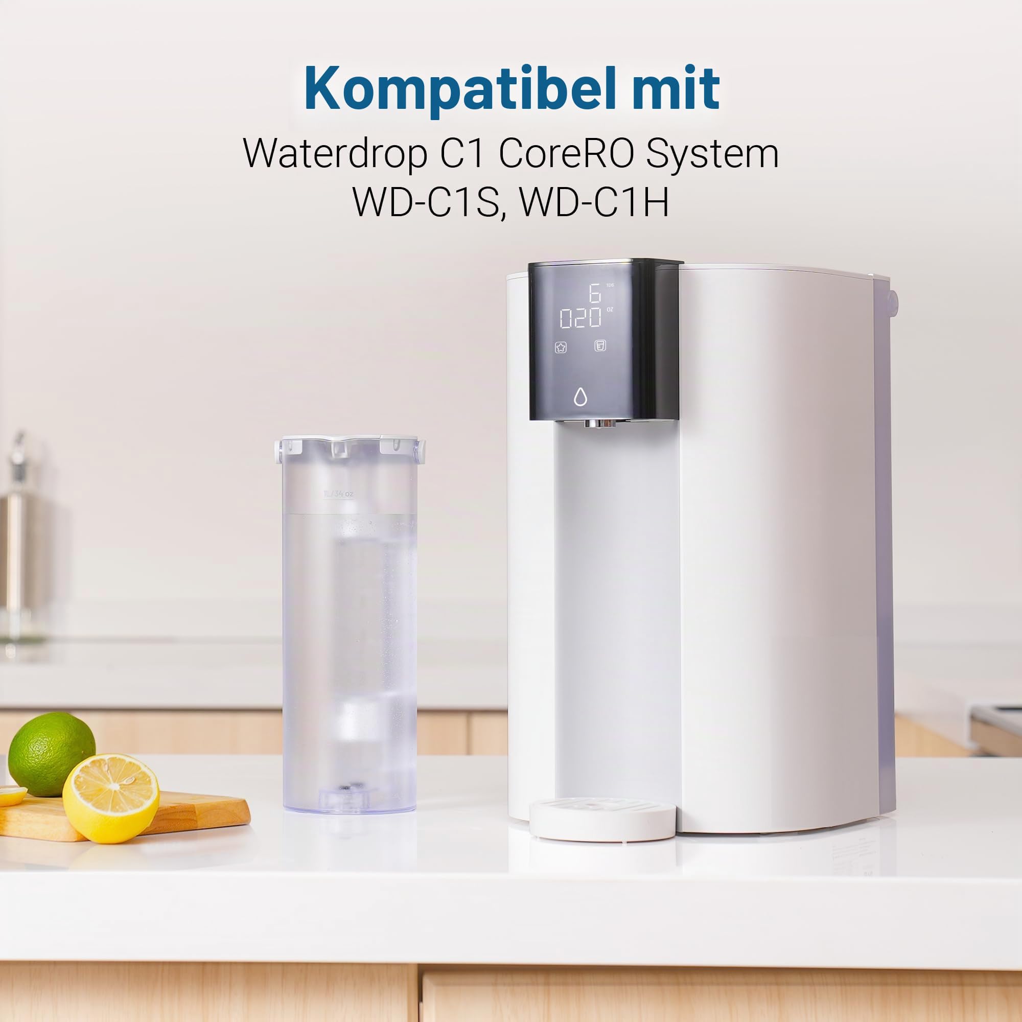 Maxblue MB-PWT Reinwassertank für WD-C1H Umkehrosmosesystem, Tragbares Reinwassertank, BPA frei, 1L