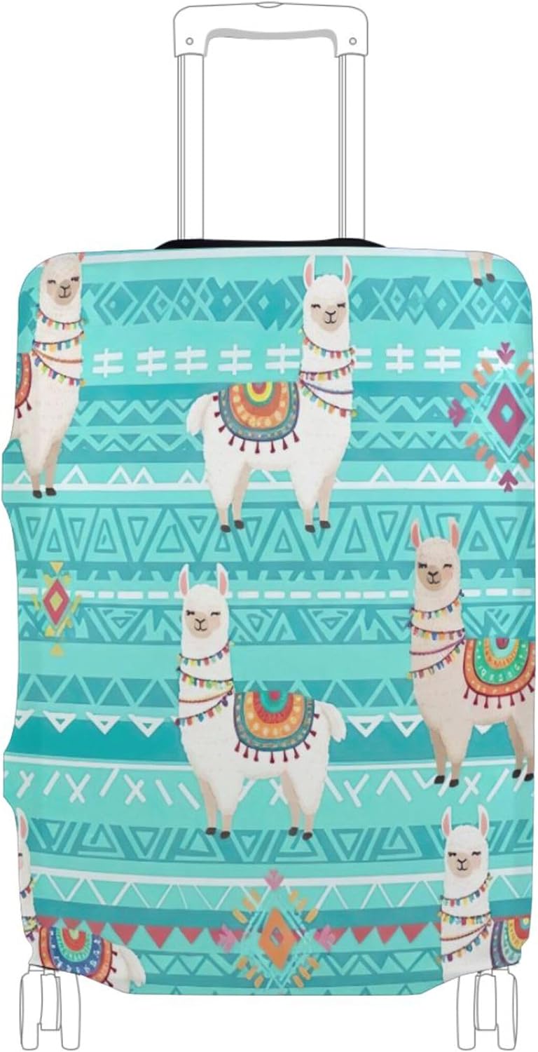 Joisal Suitcase Covers Luggage Protector Custom Cute Llamas Colorful Decorative Baggage Cartoon Travel Accessories for Women, S, Fits 18-20 Inch Case