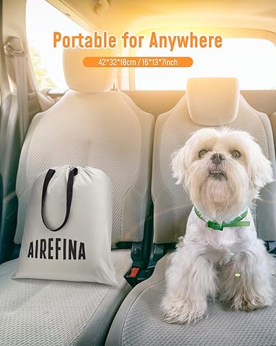 Miniatura 6 de Airefina Colchón de aire de tamaño matrimonial de 18 pulgadas con bomba integrada, colchón inflable con autoinflado, duradero, portátil y flocado,