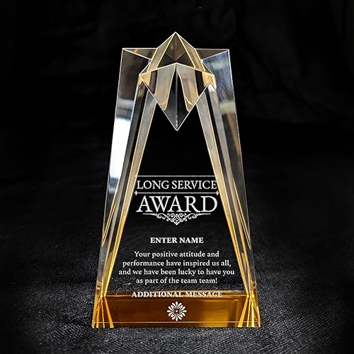 Miniatura 27 de Premio personalizado grabado con láser, diseño grabado con láser, agradecimiento, añade tu propio texto, incluye caja de regalo, premio al empleado