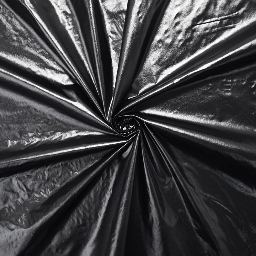 Black Polyester Rainwear Water Resistant Woven Fabric By the Yard, 5yd Length