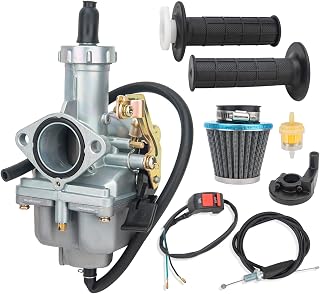 PZ27 Carburetor, PZ27 Carb, 27mm Carb+ 22mm Twist Throttle Accelerator Handle Grips, for 4-stroke CG 125cc 150cc 200cc 250cc ATVs, Go Karts and Dirt Bikes,Such as TaoTao,Buyang,Coolsport, Lifan,Kazuma
