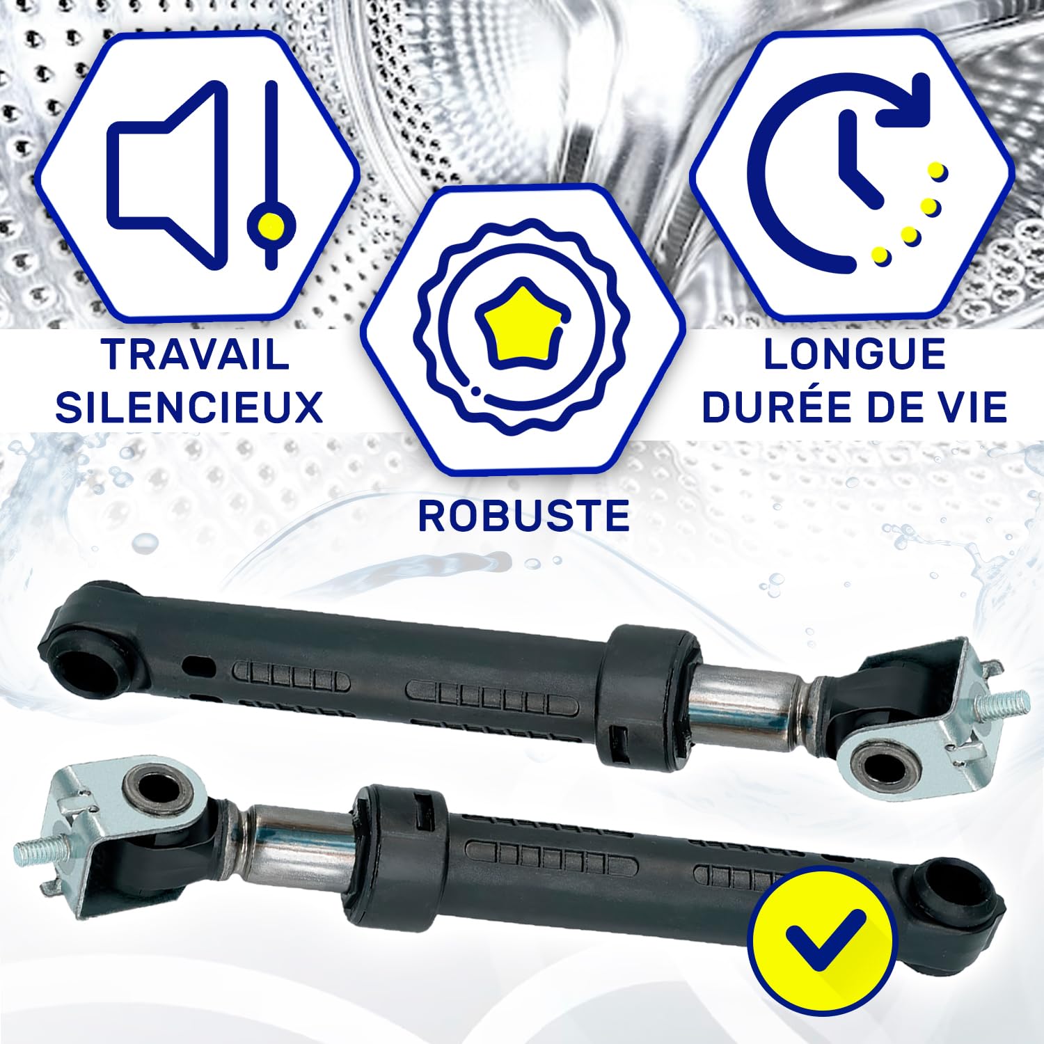 Amortisseurs 100N Pour Lave-linge Ariston, Hotpoint - Référence C00141042 - Neufs (sans Chevilles)