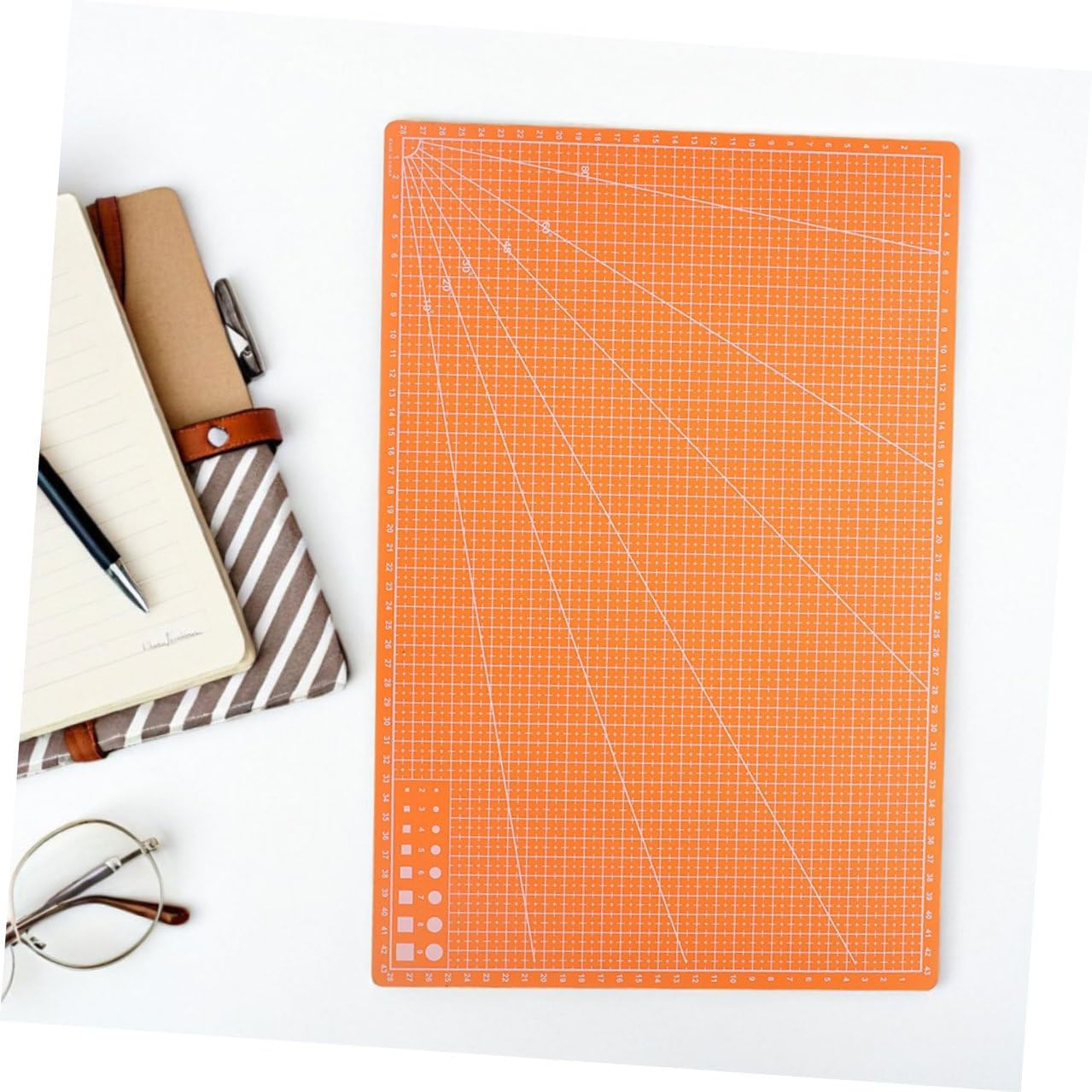 Alipis 2pcs Double-sided Sewing Cutting Mat Orange Thin Craft Cutting Board for Fabric Quilting Scrapbooking Lightweight Portable Easy-clean Surface for Detailed Work