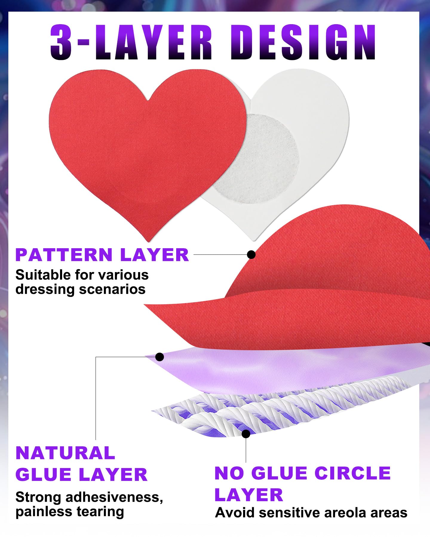 RIFAUM Pasties Nipple Covers Assorted Pasties Rave Outfit Nipple Stickers Rave Accessories for Women - 12 Pairs: 01 Miss Star 12