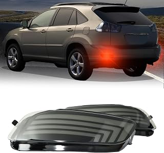 Upgrade LED Rear Bumper Reflectors Light Fog Brake Tail Lamps Compatible with Lexus RX 330 2004-2006/RX 350 2007-2009/RX 400h 2006 2007 Replace Stock Reflector (Smoked)