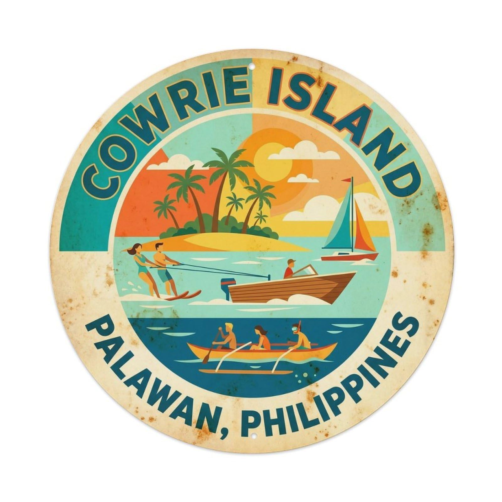 Shell Island Palawan Beach Destination Hidden Lagoon Metal Tin Sign