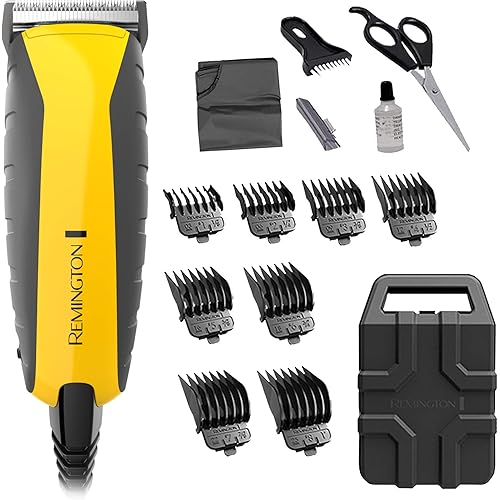 Remington HC5850 Virtually Indestructible Haircut Kit & Beard Trimmer, Hair Clippers for Men, Colors Vary, 15 Piece Set (Pack of 1)