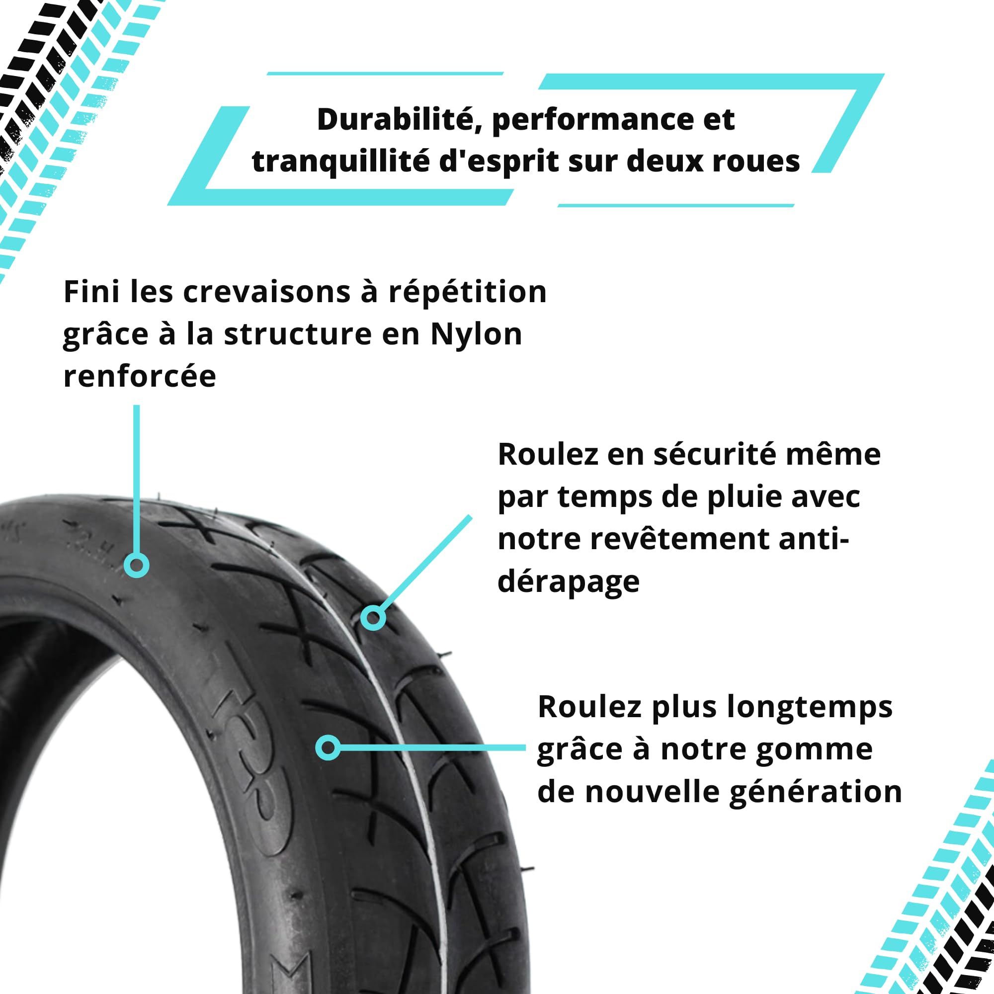 BITUME | Pneu Renforcés CST V3 pour Trottinette Électrique Dualtron Mini (2 Pneus)