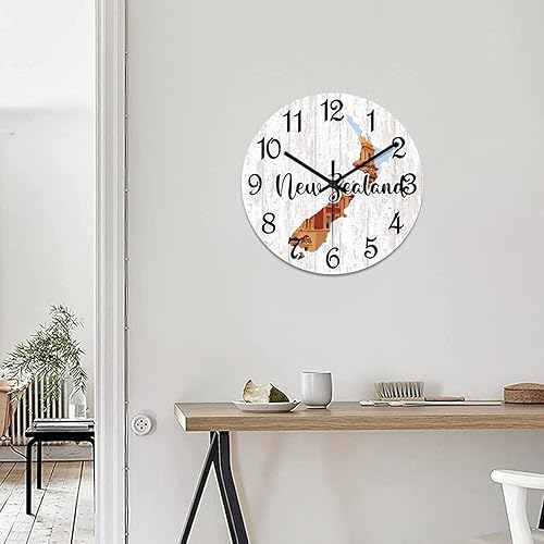 Miniatura 7 de Funlucy The View of New Zealand - Reloj de pared de Nueva Zelanda, reloj de pared de PVC de 12 pulgadas, funciona con pilas, no hace tictac,