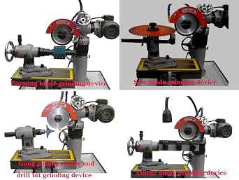 TECHTONGDA Universal Saw Blade Sharpener Machine, Multi Purpose Circular Saw Blade Sharpening Machine, 220V Woodworking Tool Knife Cutter Grinder 3500RPM, Grinding Saw Blade Size 3.54-24.8 Inch