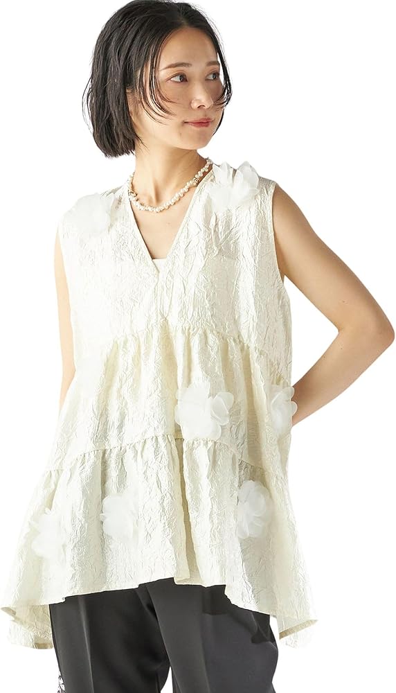 【TORRAZZO DONNA】ジャガードティアードブラウス TORRAZZO DONNA】ジャガードティアードブラウス