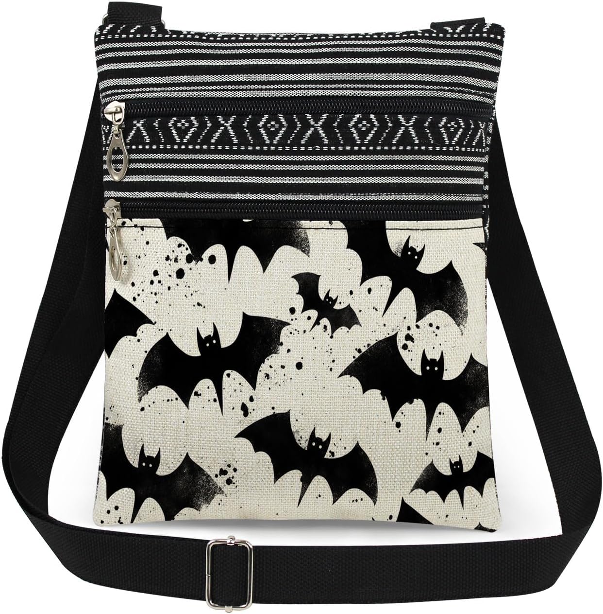 Bats Print Women Crossbody Bag Halloween Flying Bats Print Purse