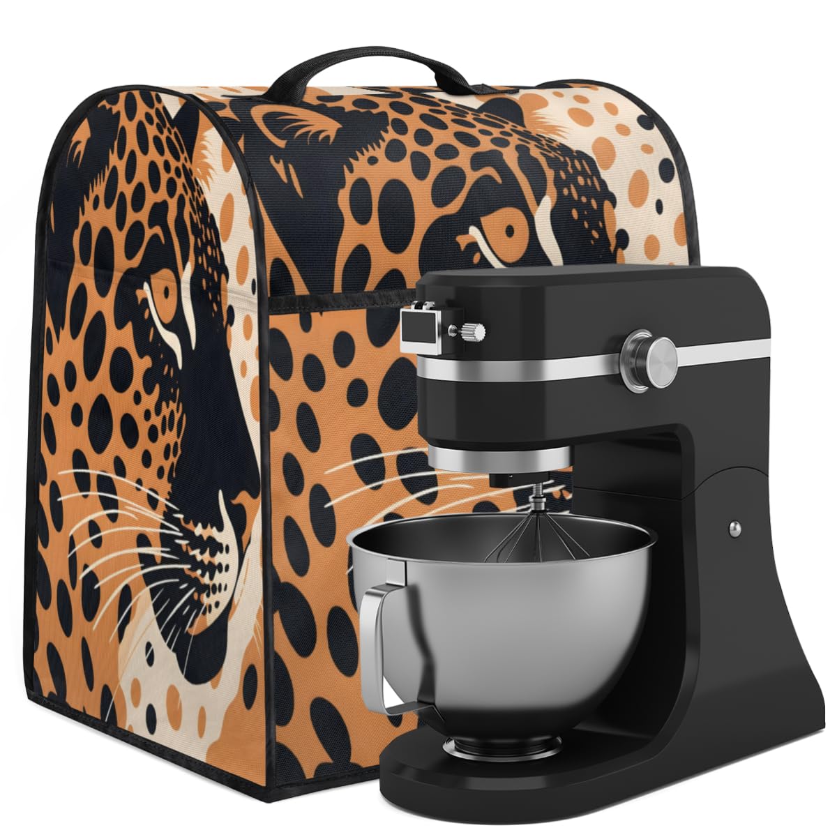 Coffee Maker Cover Leopard Abstract Kitchen Appliance Covers Small Appliance Covers Blender Cover Juicer Cover Dust Covers for Kitchen Appliances with Top Handle and Pockets,Washable,C427