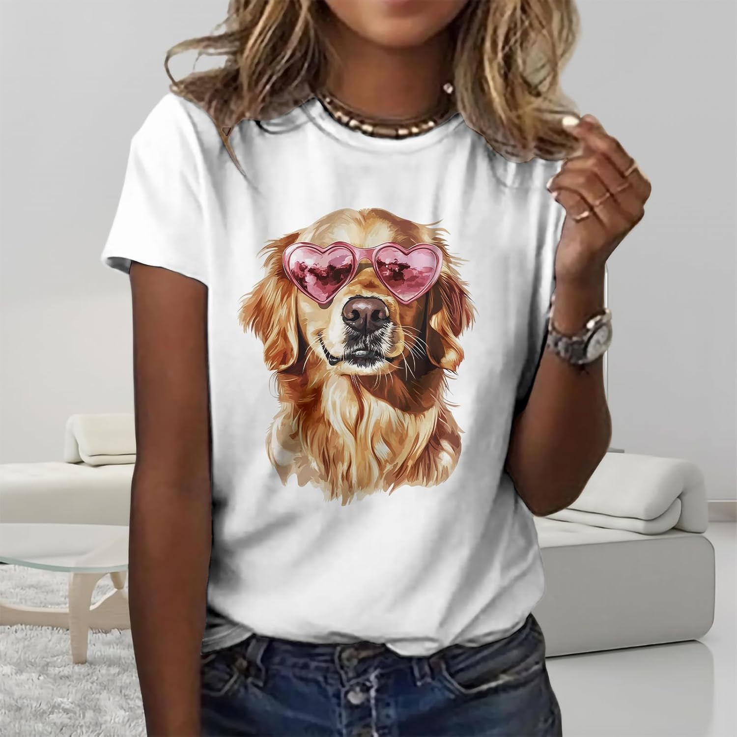 MARSVOVO Women's T Shirts Short Sleeve Tees Novelty Graphic Crew Neck Cotton Soft Loose Summer Tops - Image 2