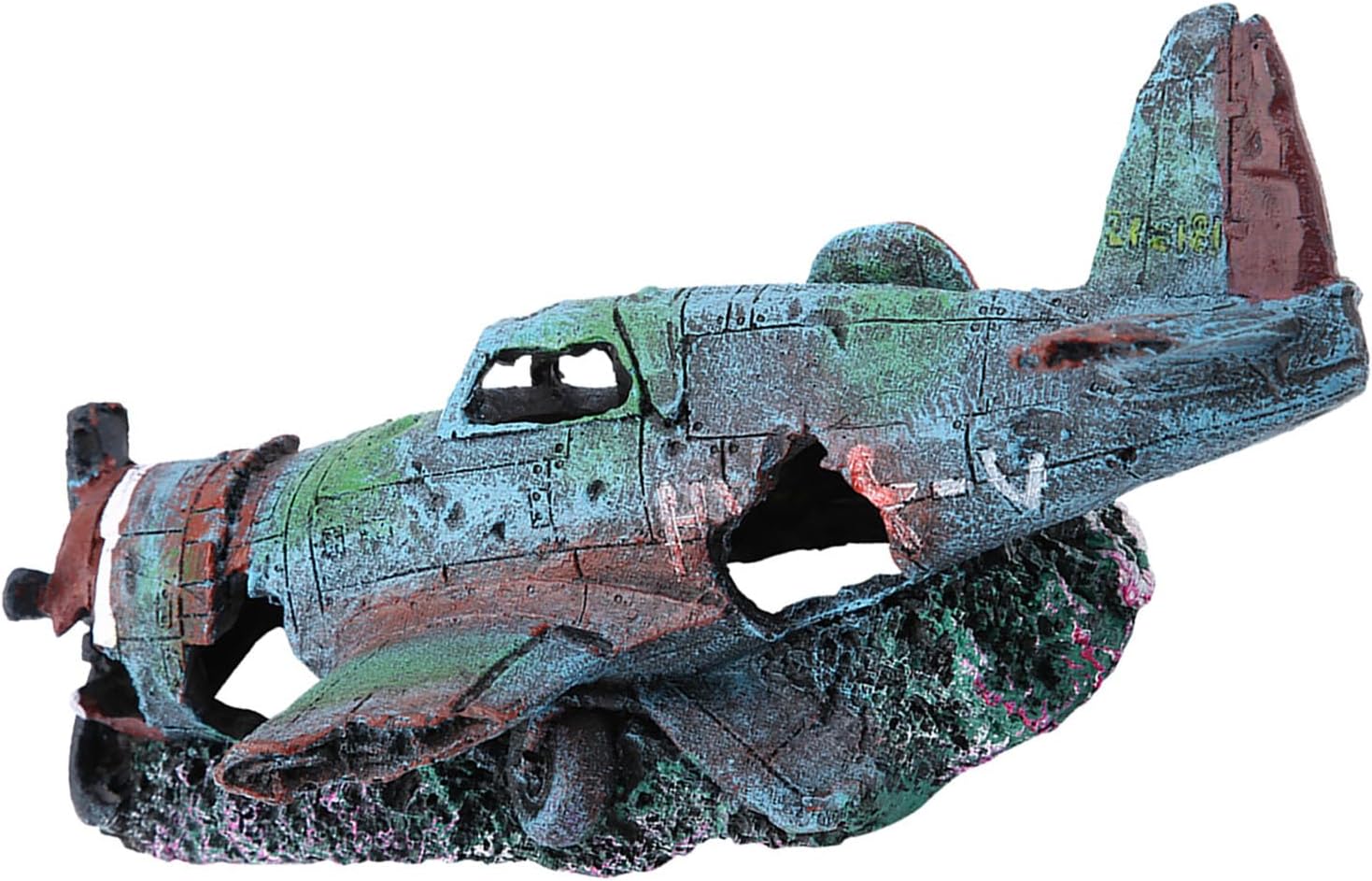Gavigain Fish Tank Ornament Decorative Artificial Damaged Plane Landscape Decoration