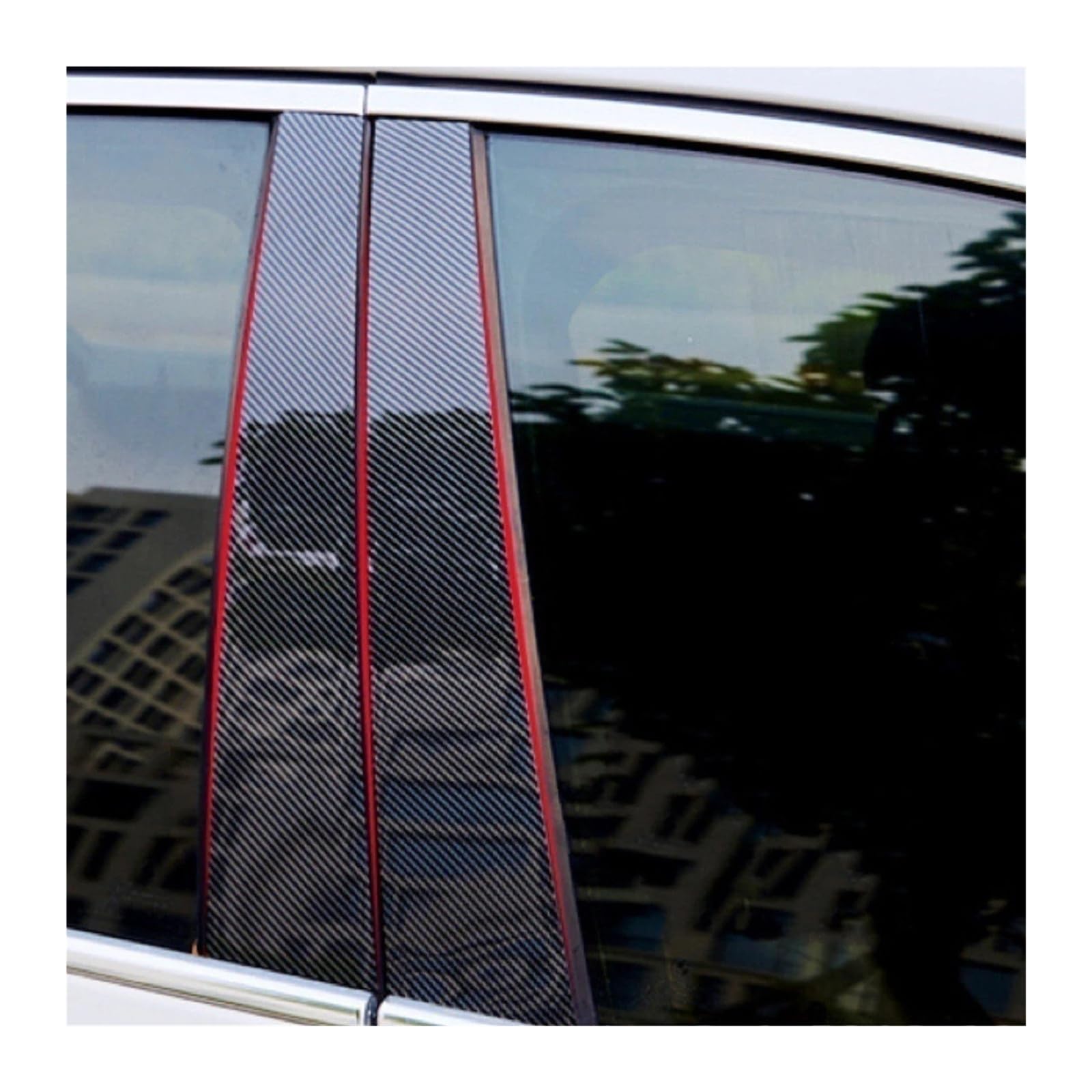 Adhesivo Pilar Central Coche Accesorios Placa Cubierta Poste Pilar Coche Moldura Puerta Ventana para Peugeot 4008 3008GT 3008 GT 2017-2023(Fibra de Carbon)