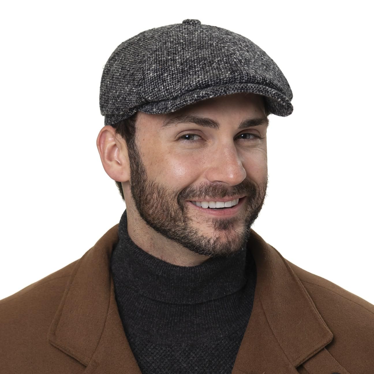 Stetson Brooklin Donegal Flat Cap Men Brown-Blue 7 1/8