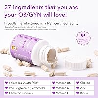 Vista 2 de Premom Vitaminas prenatales para mujeres y aceite de pescado prenatal DHA - Concepción para ella Multivitamínica: 27 nutrientes + triglicérido Omega