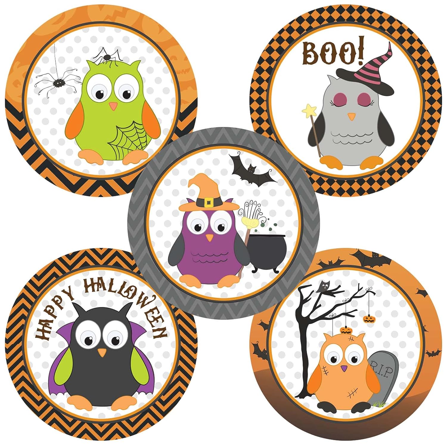 Halloween Owl Sticker Labels Kids Party Decoration Favor