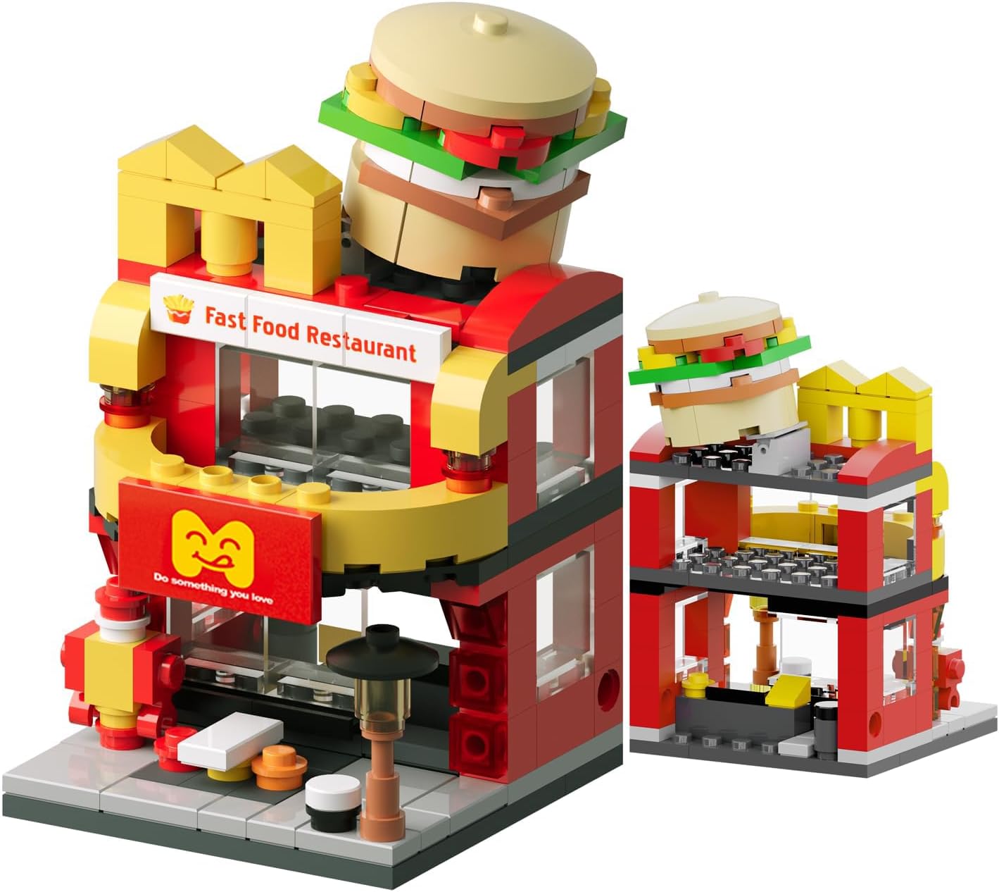 Building Blocks City Burger House, City Street Toys Building Sets, Christmas, Birthday Gifts for Kids (167PCS)